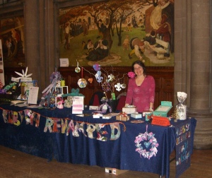 Setting up stall at Manchester's Future Fest event Dec 09