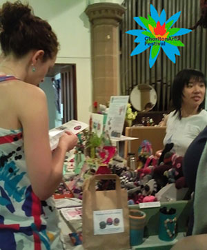 Tina staffing the Rubbish Revamped stall at the craft market