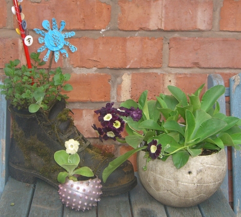 Boot and ball planters